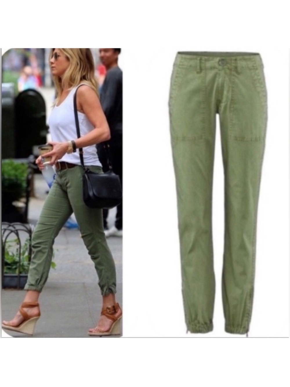 Cabi Olive Green Utility Cargo Jogger Pants Size 6